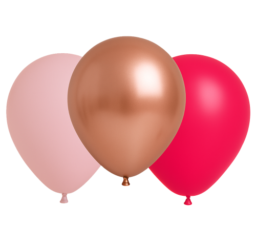 25 ballons camaïeu de roses